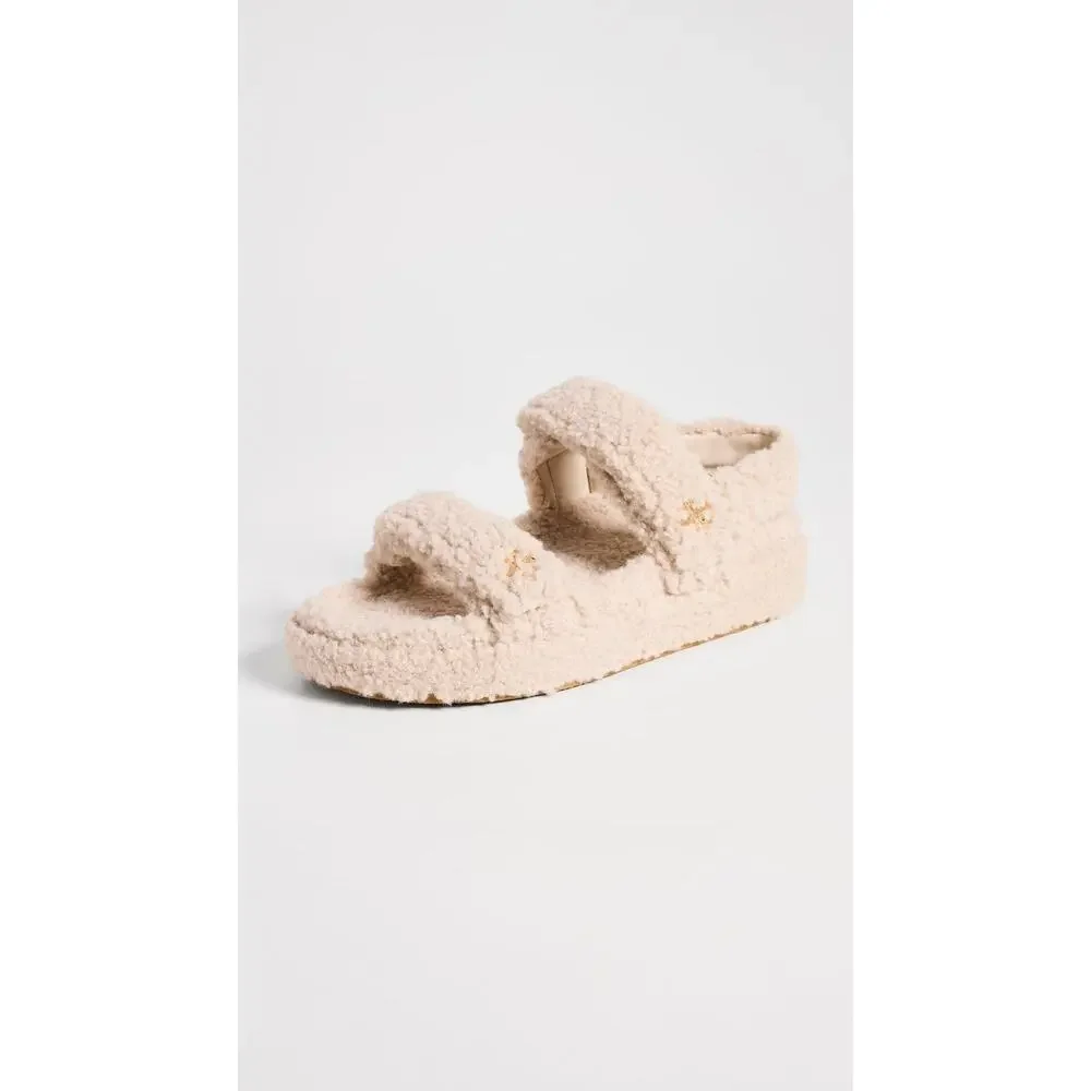 TORY BURCH WOMEN'S KIRA SHERPA SPORT SANDALS, TAUPE, 11 MEDIUM US